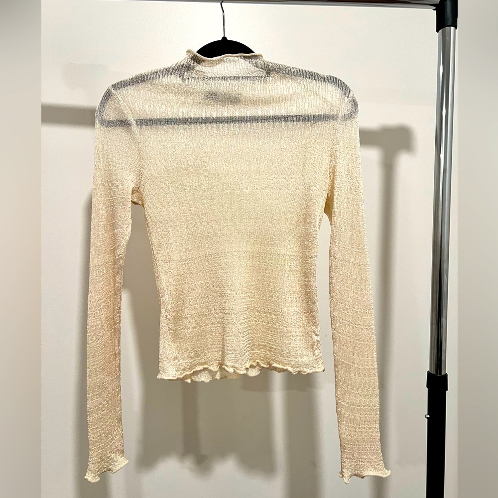 See through Zara white long sleeve